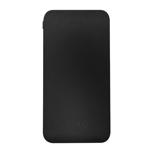 Super Slim High Performance Dual USB 10,000 mAh Solid Powerbank- Black