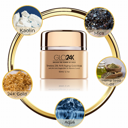 Timeless 24k Anti-Aging Gold Mask with 24k Gold, OxygenSkin & Vitamins C and E