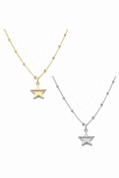 14K Gold Dipped Star Pendant Necklaces By DOBBI ( VARIETY OF COLORS AVAILABLE )