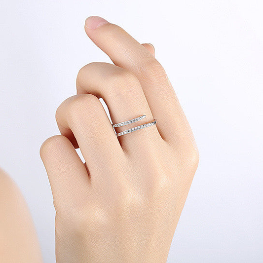 Barely There Ring In Pave Crystal Swirl