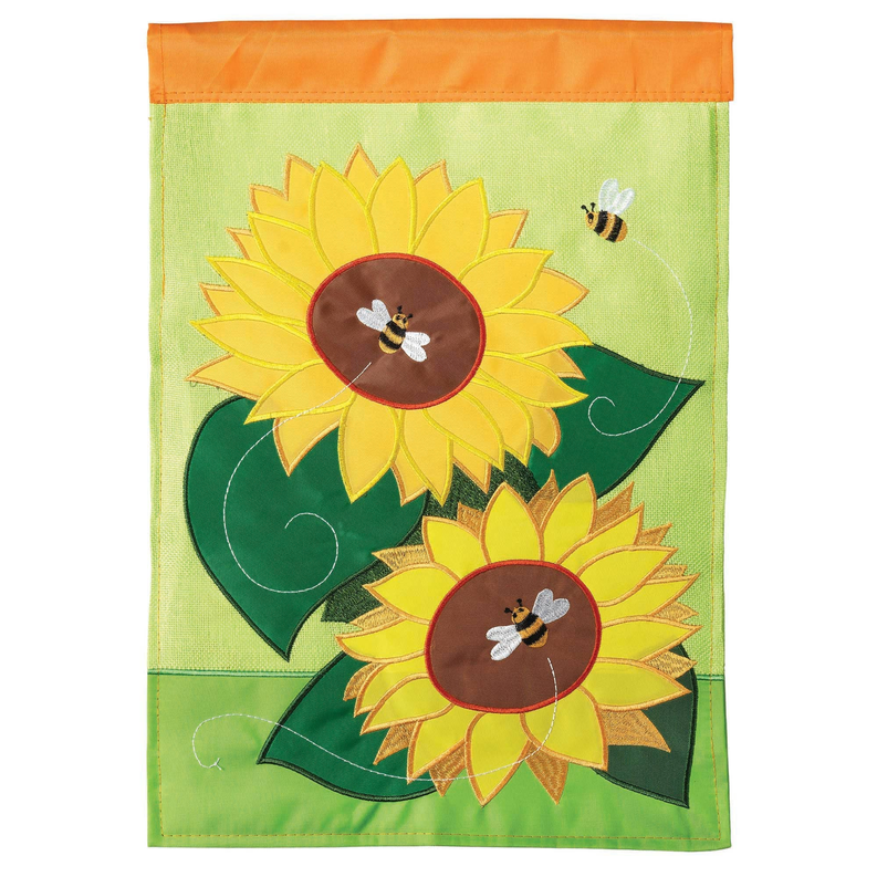 Sunflower & Bees Burlap