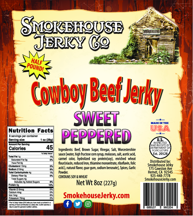 Sweet Peppered Cowboy Style  Jerky