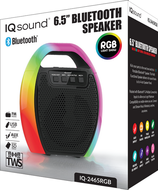 6.5" Portable Bluetooth Speaker with RGB Handle