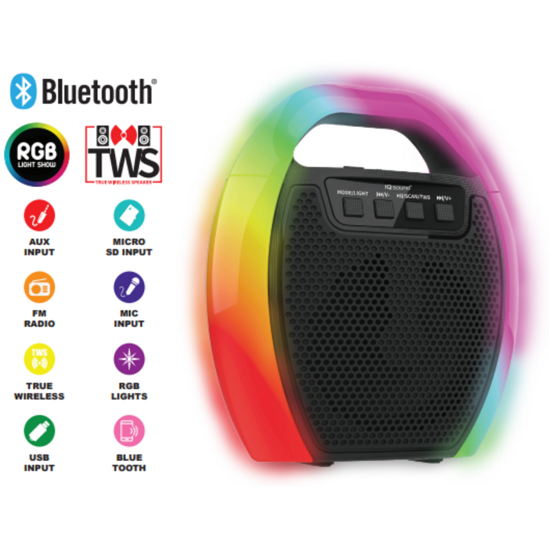 6.5" Portable Bluetooth Speaker with RGB Handle