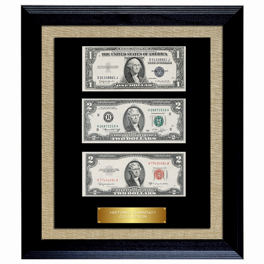 Historic Currency Collection in Currency Frame