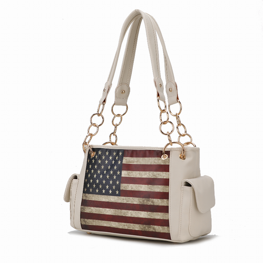 Alaina Vegan Leather Women's Flag Shoulder Bag