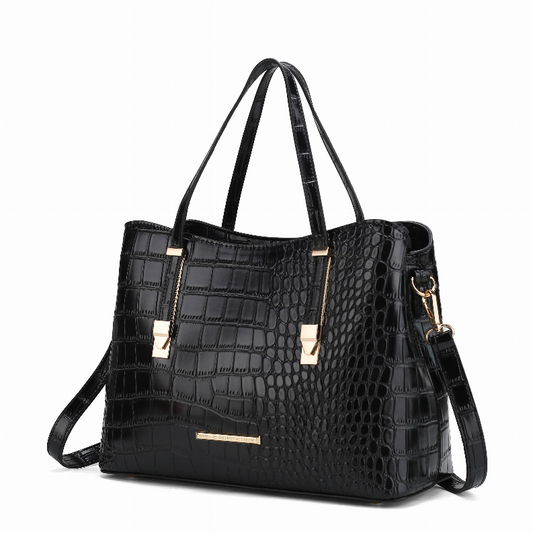 Aurelia Crocodile Embossed Vegan Leather Tote Bag