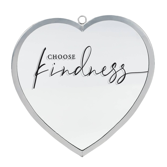 Heart Mirror Choose Kindness Med Silver