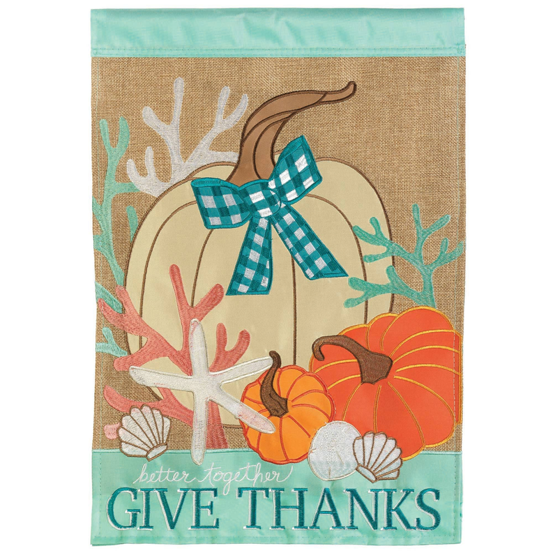 Coastal Thanksgiving Double Applique Flag