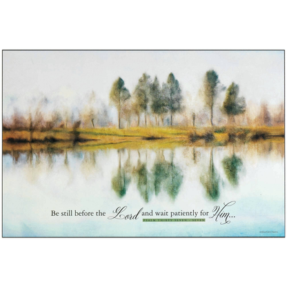 Lake Reflections Psalm 37:7 Wall Plaque