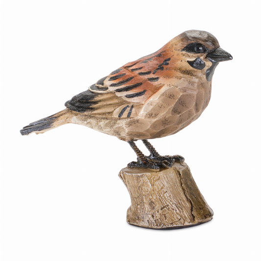 Bird on Stump (Set of 2) 3.75"H Resin