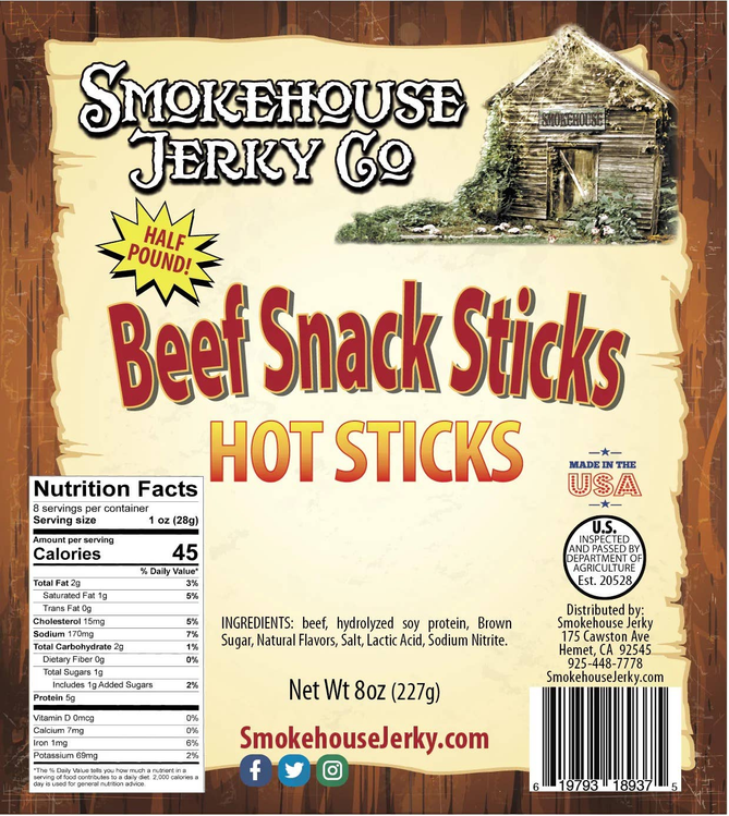 Hot Beef Sticks 8oz