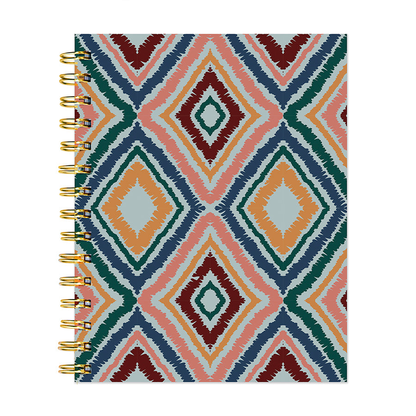 Ikat Boho Chic Spiral Lined Journal