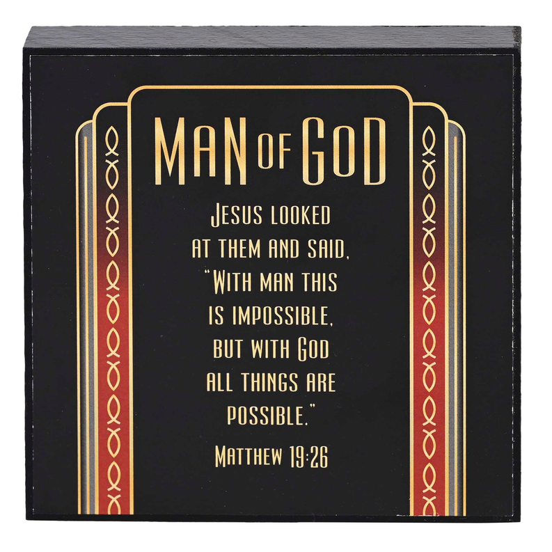 Tabletop Plaque Man Of God Matthew 19:26