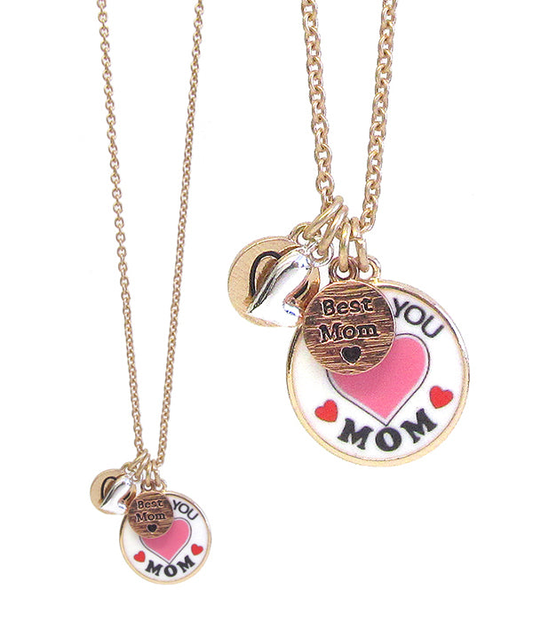 "I Love You Mom" Multi-Charm Necklace