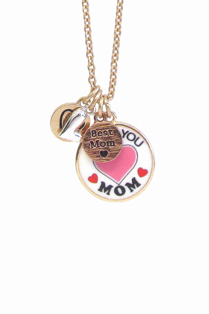 "I Love You Mom" Multi-Charm Necklace