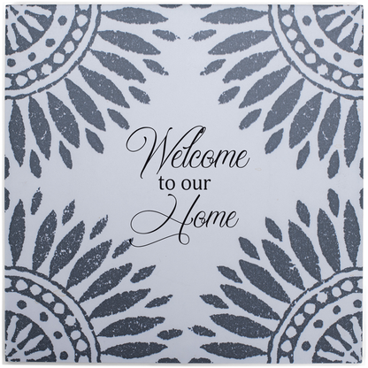 Tabletop Tile Welcome To Our Home Cream