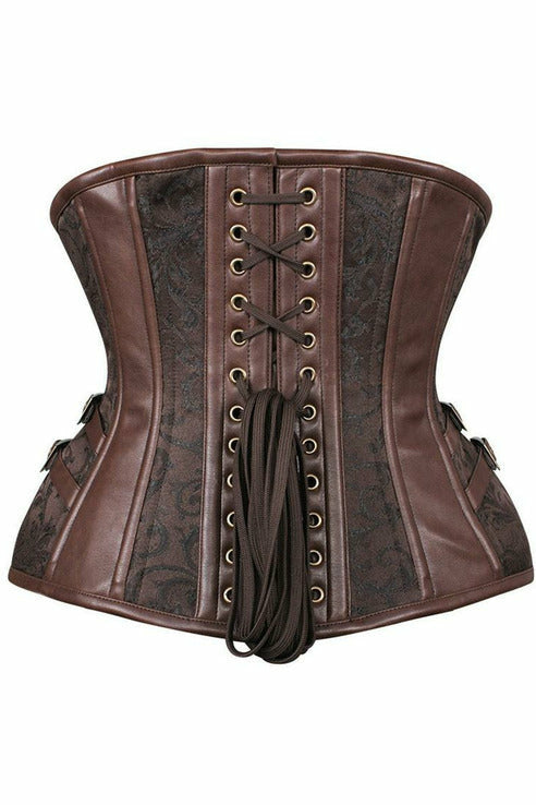 Top Drawer Brocade Steampunk Steel Boned Underbust Corset