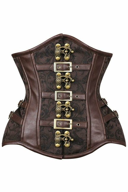 Top Drawer Brocade Steampunk Steel Boned Underbust Corset