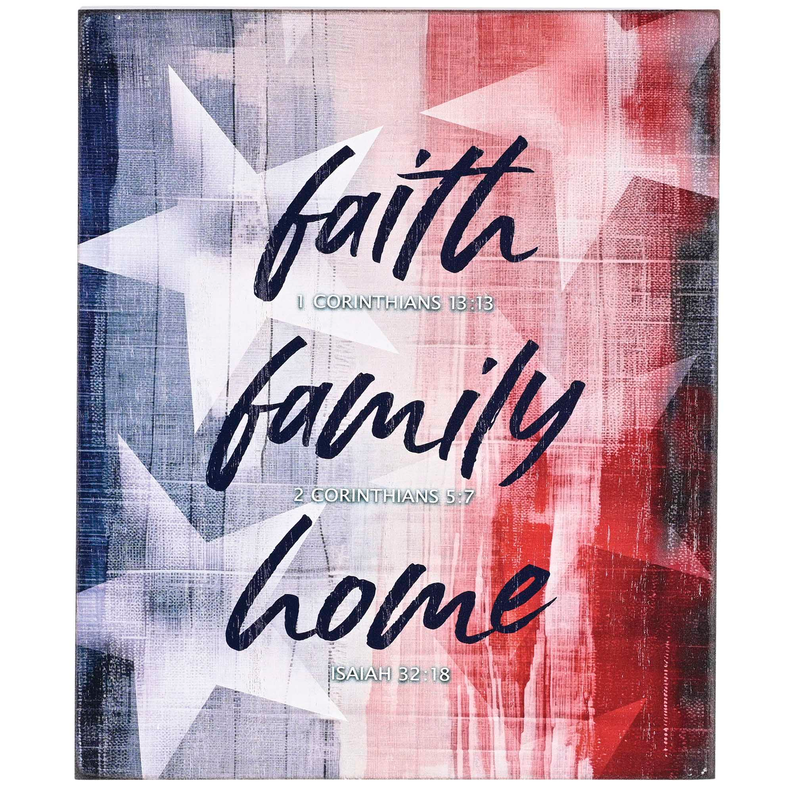 Tabletop Plaque Faith Family Home 8x10