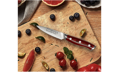 Crimson  Paring knife - Red G10 Handle