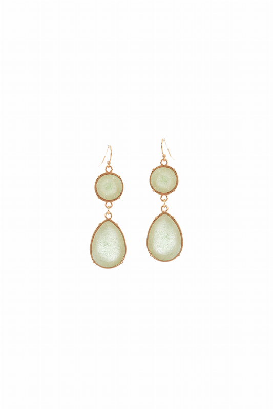 Sea Foam Green Druzy Teardrop Earring