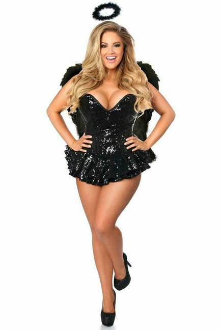 Top Drawer Premium Sequin Dark Angel Corset Dress Costume