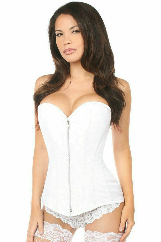 Top Drawer Cotton Steel Boned Corset with Zipper