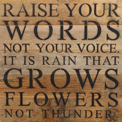 Raise your words, not your voice Wall Sign