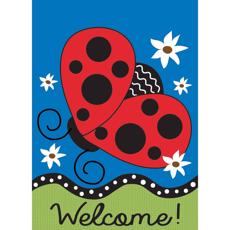 Garden Ladybug Welcome Blap Flag