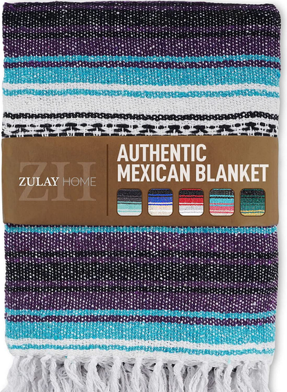 Zulay Home Hand Woven Mexican Blanket