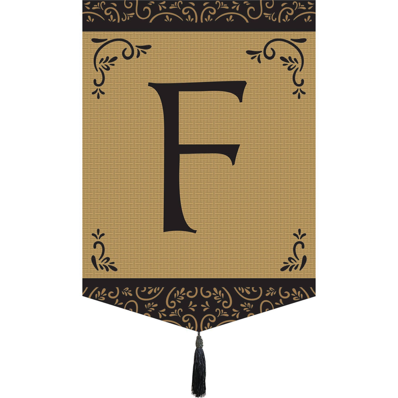 Garden Monogramtassel Burlap Flag