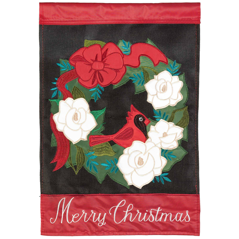 Merry Christmas Wreath Flag