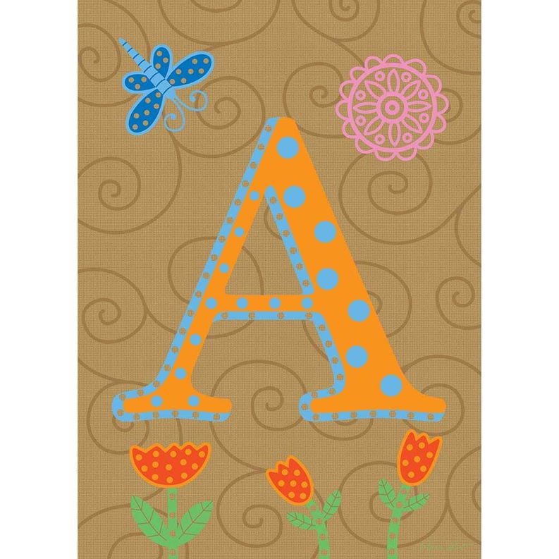 Whimisical Garden Monogram Flag