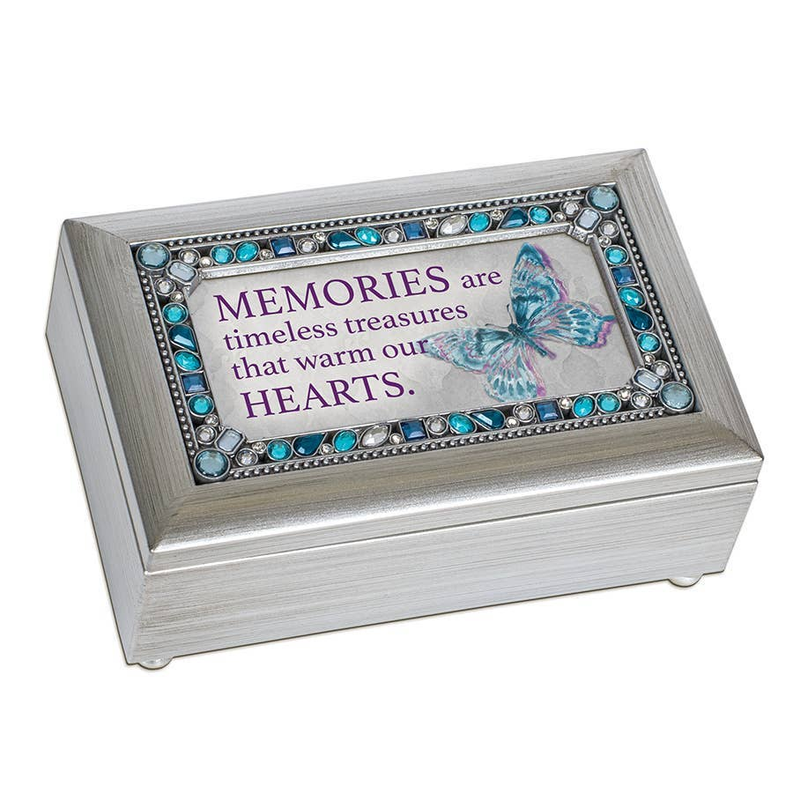 Memories Petite Silver Jeweled Music Box