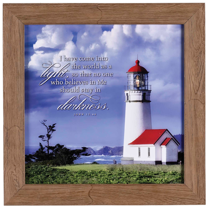 Framed Wall Art Red Roof Lighthouse