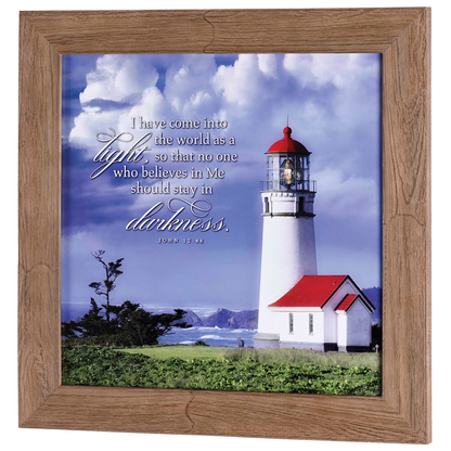 Framed Wall Art Red Roof Lighthouse