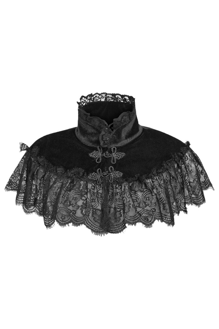 Black Velvet & Lace Capelet