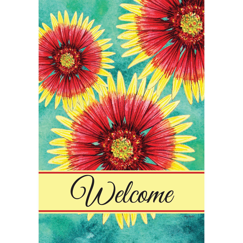 Garden Blanket Flower Welcome Flag