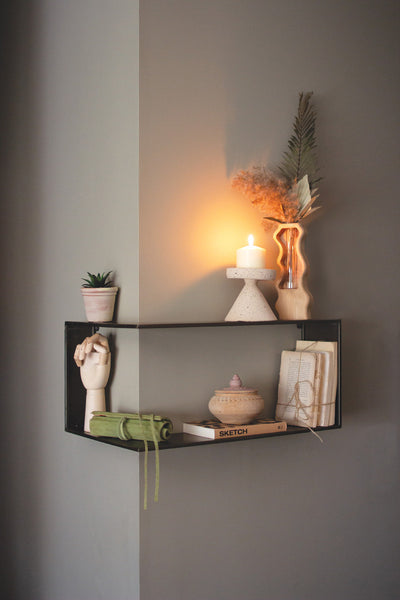 Metal Corner Wall Shelf