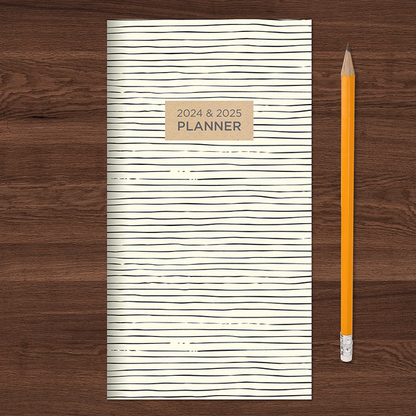 2024-2025 Sketchy Lines Small Monthly Pocket Planner