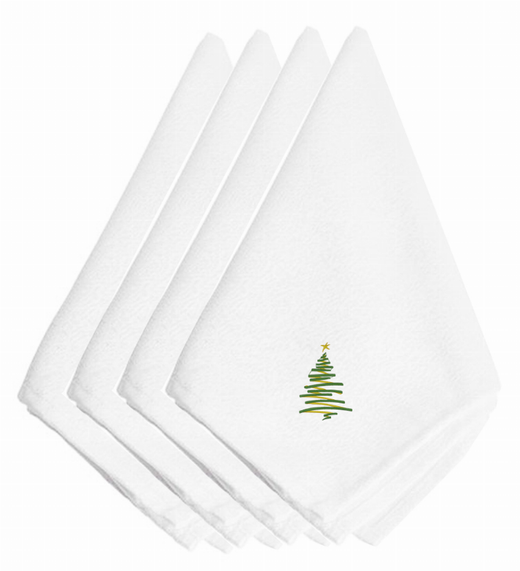 Christmas Themed Embroidered Napkins