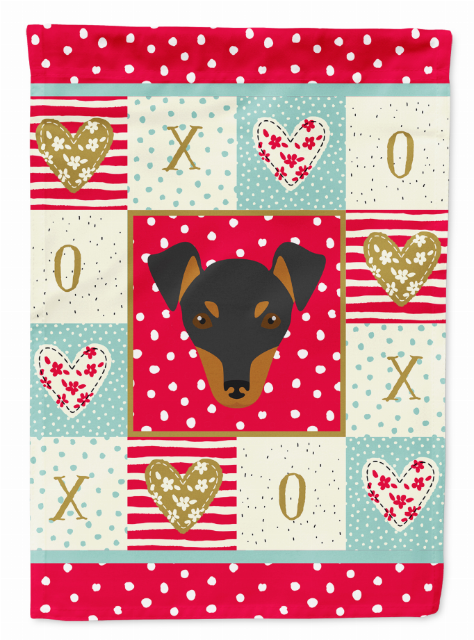 Manchester Toy Terrier Love Flag Garden Size