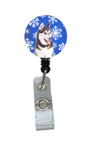 Winter Snowflakes Retractable Badge Reel