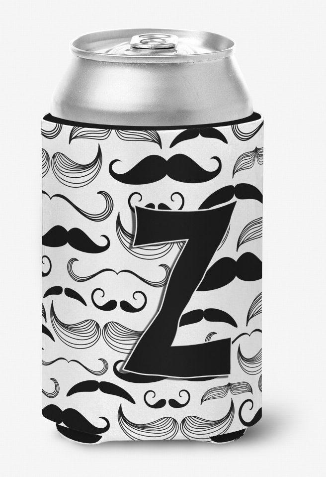 Monogram Letter Moustache Can or Bottle Hugger