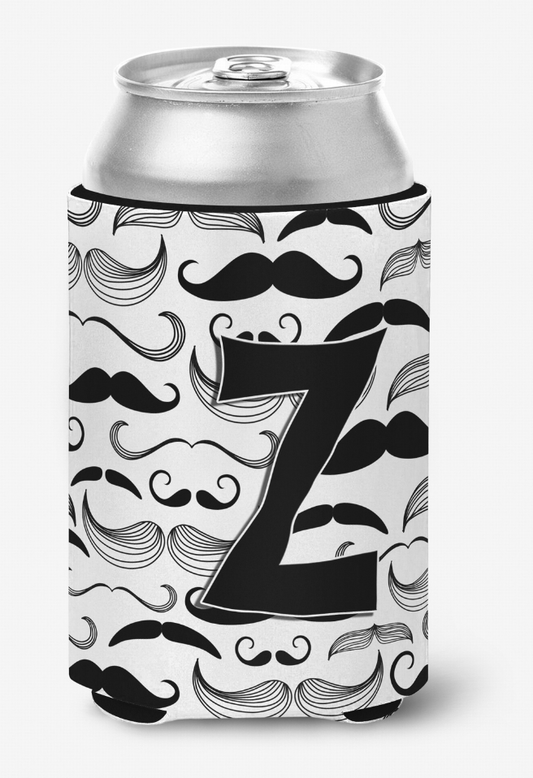 Monogram Letter Moustache Can or Bottle Hugger