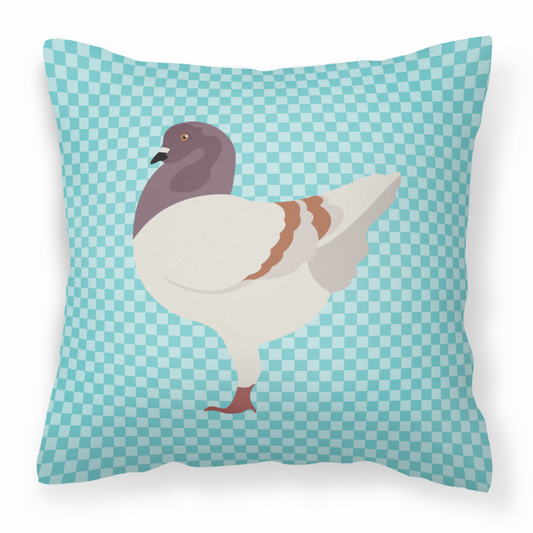 Blue Check Themed Fabric Decorative Pillow