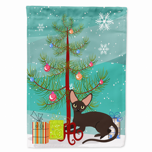 Merry Christmas Tree/Cat Breed Themed Flag Canvas