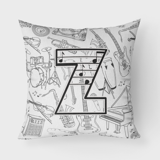 Letter Musical Note Letters Fabric Decorative Pillow