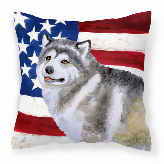 Patriotic With Dog Fabric Decorative Pillow